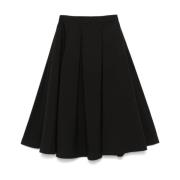 Zwarte Geplooide Midi Rok Theory , Black , Dames