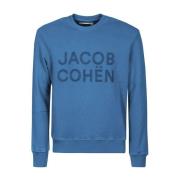 Blauwe Geborduurde Logo Sweatshirt Heren Jacob Cohën , Blue , Heren