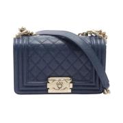 Pre-owned Leather chanel-bags Chanel Vintage , Blue , Dames