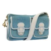 Pre-owned Canvas shoulder-bags Celine Vintage , Blue , Dames