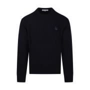 Vossenkop Patch Lamswol Sweatshirt Jumper Maison Kitsuné , Blue , Here...