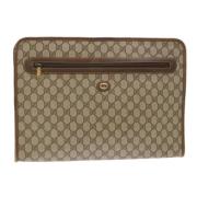 Pre-owned Canvas clutches Gucci Vintage , Beige , Dames