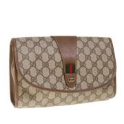 Pre-owned Canvas clutches Gucci Vintage , Beige , Dames