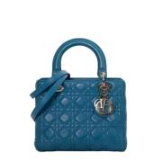 Pre-owned Leather dior-bags Dior Vintage , Blue , Dames