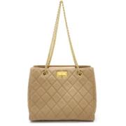 Pre-owned Leather chanel-bags Chanel Vintage , Beige , Dames