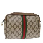 Pre-owned Leather clutches Gucci Vintage , Brown , Dames