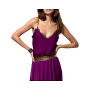 Satijnen Hemdje Top Paars Brons Beliza , Purple , Dames