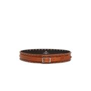 Stijlvolle leren riem met metalen details Max Mara Weekend , Brown , D...