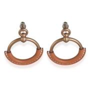 Pre-owned Metal earrings Hermès Vintage , Brown , Dames