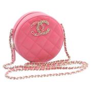 Pre-owned Leather chanel-bags Chanel Vintage , Pink , Dames