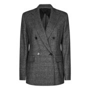 Grijze Glen Plaid Blazer Buitenkleding Max Mara , Gray , Dames