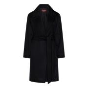 Zwarte Kasjmier Ceintuurjas Aw24 Max Mara , Black , Dames