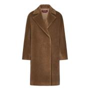 Bruine Double-Breasted Jas Aw24 Max Mara , Brown , Dames