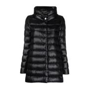 Zwarte Ultralichte Nylon Pufferjas Herno , Black , Dames