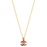 Pre-owned Fabric necklaces Chanel Vintage , Yellow , Dames