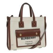 Pre-owned Leather handbags Burberry Vintage , Beige , Dames