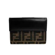 Pre-owned Leather wallets Fendi Vintage , Black , Dames