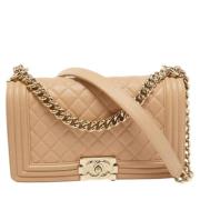 Pre-owned Leather chanel-bags Chanel Vintage , Beige , Dames