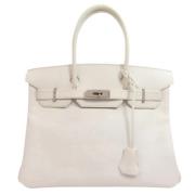 Pre-owned Leather handbags Hermès Vintage , White , Dames