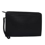 Pre-owned Leather clutches Burberry Vintage , Black , Dames