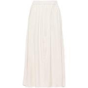 Fluwelen Midi Rok met Voor Split Forte Forte , Beige , Dames