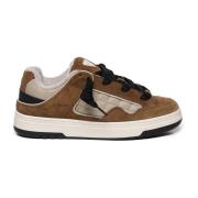 Bruine Vetersluiting Rubberen Zool Sneakers D.a.t.e. , Brown , Dames