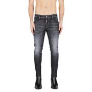 Zwarte Skater Jeans met Logopatch Dsquared2 , Black , Heren