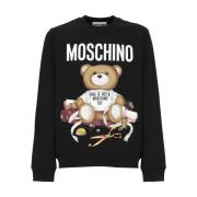 Zwarte katoenen sweatshirt met Teddy Bear-print Moschino , Black , Her...