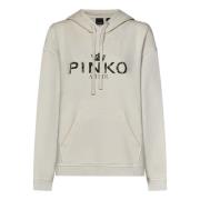 Beige Vintage Katoenen Hoodie Sweatshirt Pinko , Beige , Dames