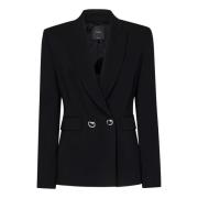 Zwart Double-Breasted Blazer Buitenkleding Pinko , Black , Dames