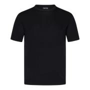 Zwart Crew Neck T-Shirt Tom Ford , Black , Heren