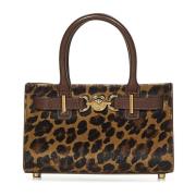 Luipaardprint Bruine Handtas Versace , Brown , Dames