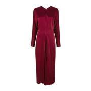 Ruby Satin Midi Jurk met Batwing Schouders Victoria Beckham , Red , Da...