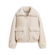 Oversized Faux Fur Blouson Jas Essentiel Antwerp , Beige , Dames