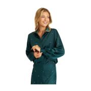 Satijnen shirt met kralen Alma EN Pena , Green , Dames