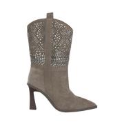 Enkellaars hak met strass details Alma EN Pena , Gray , Dames