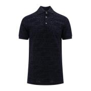 Polo T-shirt met flocked logo Dolce & Gabbana , Black , Heren