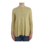 Gele Zijden Kristal Cardigan Sweater Dolce & Gabbana , Yellow , Dames