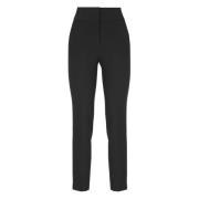 Zwarte katoenblend broek met zakken Peserico , Black , Dames