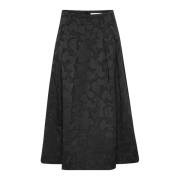 Hoge taille zwarte rok met toon-op-toon patroon InWear , Black , Dames