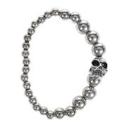 Zilveren Skull Armband Stijlvol Accessoire Alexander McQueen , Gray , ...