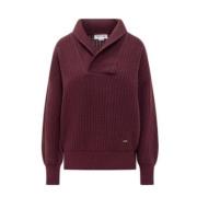 Bordeaux Wol Shawl Kraag Sweater Victoria Beckham , Purple , Dames