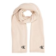 Effen Sjaal met Logo Borduursels Calvin Klein Jeans , Beige , Dames