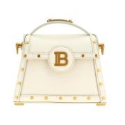 Crème Crossbody Tas met B-Twist Sluiting Balmain , Beige , Dames