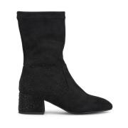 Enkellaars met hak en details Alma EN Pena , Black , Dames