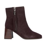 Block Heel Bootie met Kwast Alma EN Pena , Brown , Dames