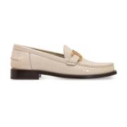 Leren Loafers met Goudkleurige Hardware Salvatore Ferragamo , Beige , ...