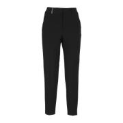 Cropped Trousers Peserico , Black , Dames