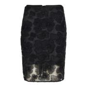 Zwarte kokerrok met glitterdetails InWear , Black , Dames