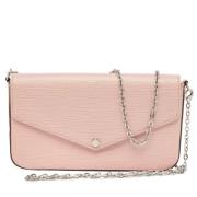 Pre-owned Leather clutches Louis Vuitton Vintage , Pink , Dames